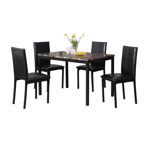 Red Barrel Studio® Noyes 5 Piece Marble Top Dining Set & Reviews Wayfair
